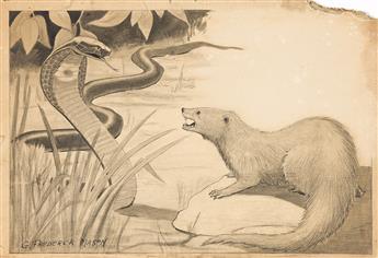 GEORGE FREDERICK MASON (1904 - 2000) Mongoose & cobra.